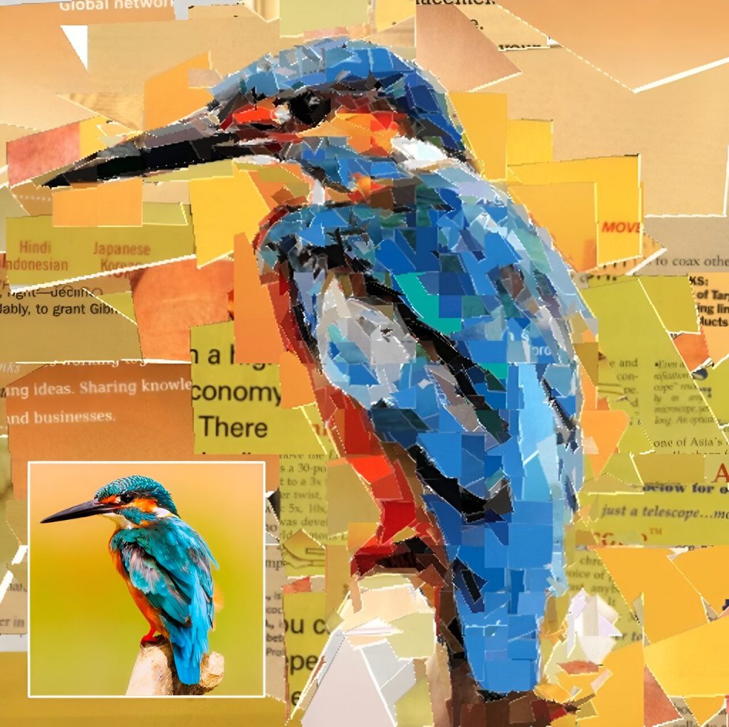 可微分拼貼環境提升性能
由報紙製成的鳥。